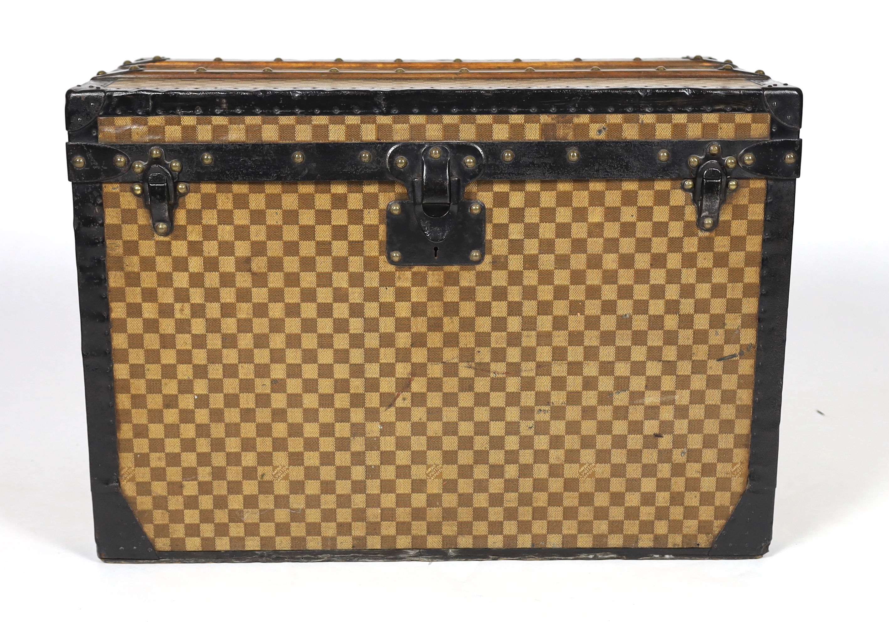 A Louis Vuitton Damier trunk, width 76cm, height 52cm, depth 43cm